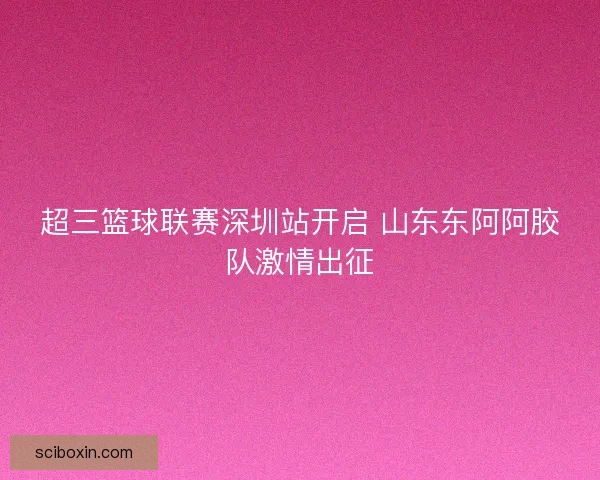 超三篮球联赛深圳站开启 山东东阿阿胶队激情出征